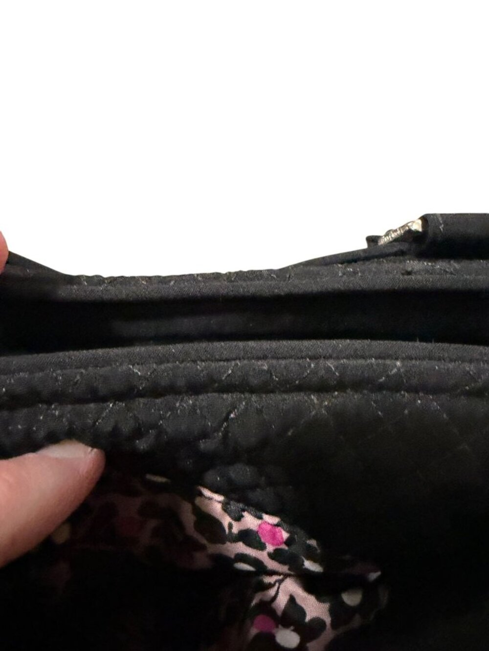Vera Bradley Microfiber Polyester Black Mini Glenna Satchel Shoulter Bag Purse - Picture 9 of 13